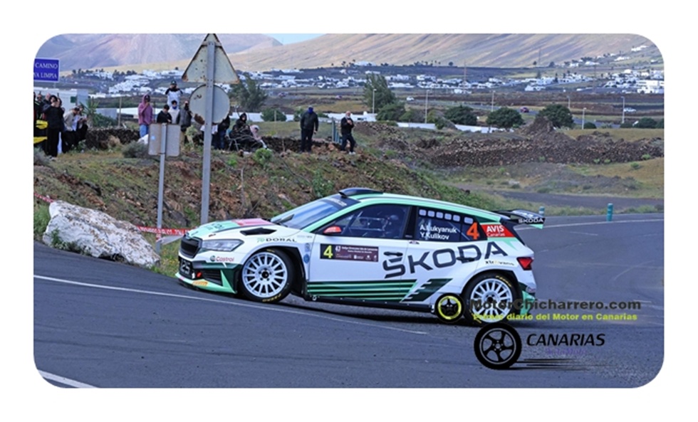 Rallye de Isla de LANZAROTE 2026 (FINAL), Lukyanyuk  'VOLANDO VOY, VOLANDO VENGO', Alexey Lukyanyuk 'vuela' con el Skoda en Lanzarote y gana su primer rallye del CCRA