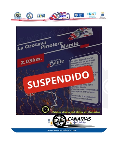 Rallye Norte 2026, SE SUSPENDE el Tramo de Pruebas ( shakedown) previsto en Pinolere-Pinolere-Camino de Mamio,